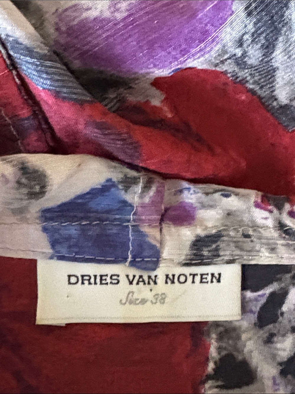RARE Archival Dries Van Noten 100% Silk Hooded Tunic Dress Size 38 M Floral - Picture 3 of 11